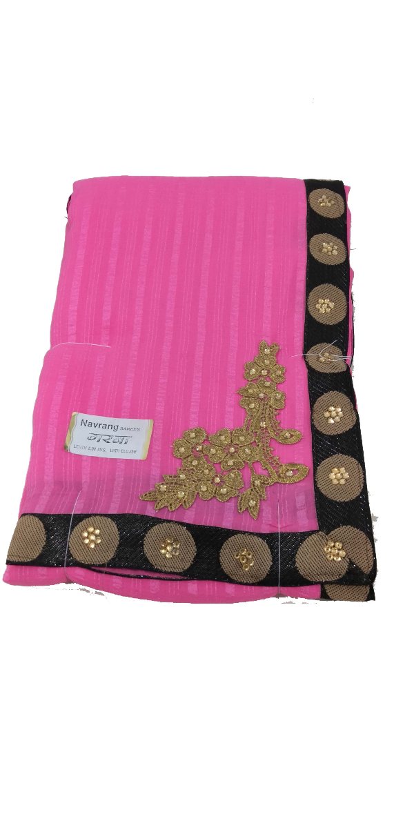 J7 GARBA SAREE (1PC) PINK